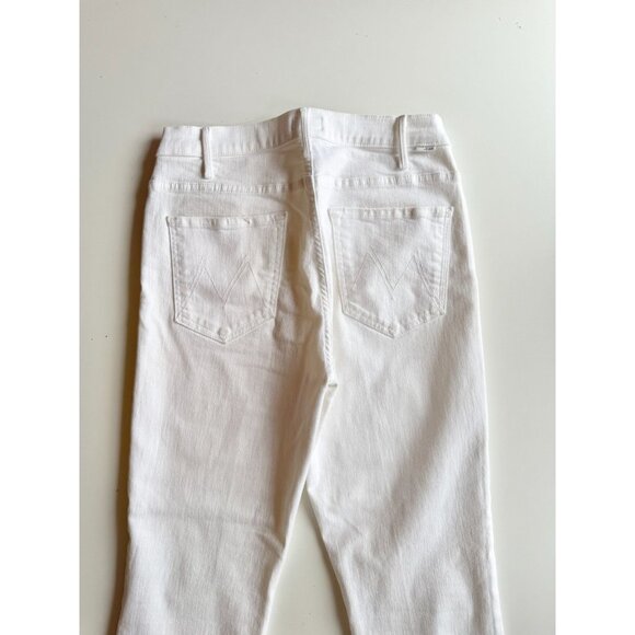 MOTHER The Hustler Ankle Fray Fairest of Them All White Flare Jeans, Size 30 - Picture 9 of 15